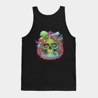 Feeling trippy with this acid skull art Tank Top